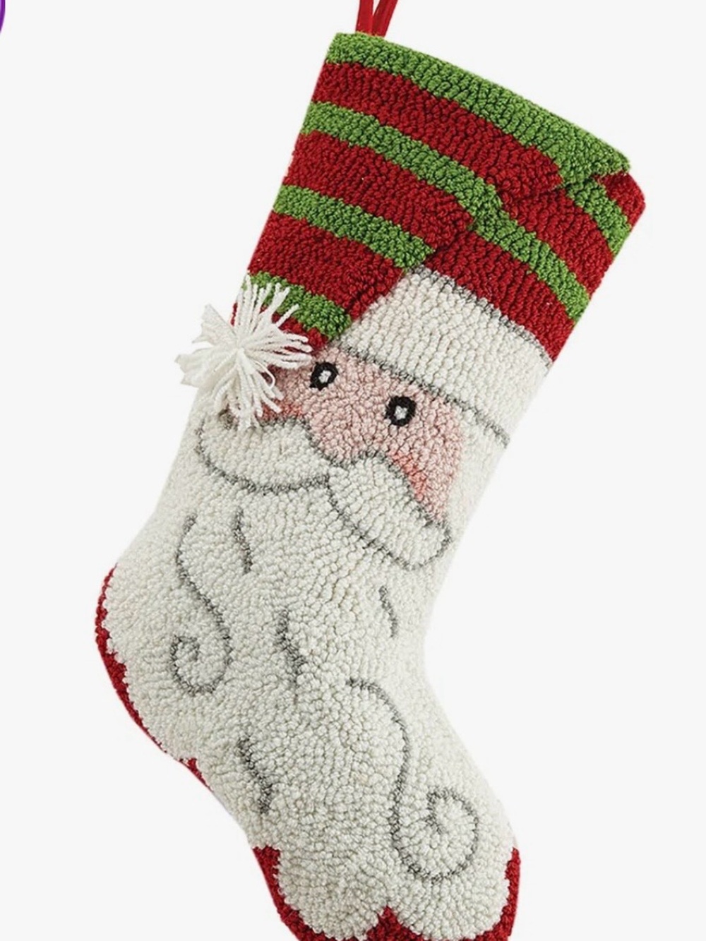 3D Striped Santa Hook Stocking
